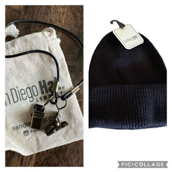 NWT - San Diego Hat Co - Black Women’s Beanie - Hat Clips to secure hat - Picture 1 of 12